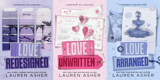 lauren Asher lakefront billionaires series 3 Book Collection Set: Love Redesigned, Love Unwritten and Love Arranged