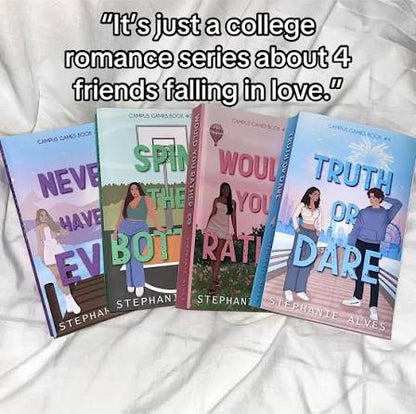 Campus Games Series (4 Books) by Stephanie Alves Never Have I Ever Spin the Bottle Would You Rather Truth or Dare