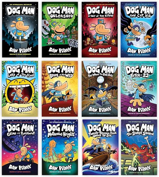 Dog man series 12 books by Dav Pilkey