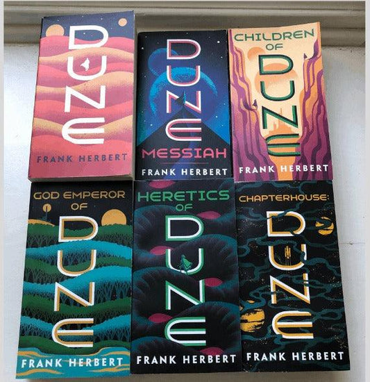 Dune Series(6 Books) by Frank Herbert Dune, Dune Messiah, Children of Dune, God Emperor of Dune, Heretics of Dune, andChapterhouse: Dune