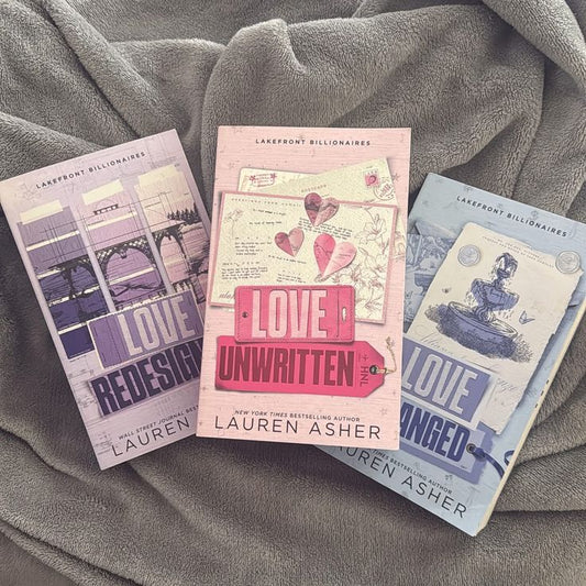 lauren Asher lakefront billionaires series 3 Book Collection Set: Love Redesigned, Love Unwritten and Love Arranged