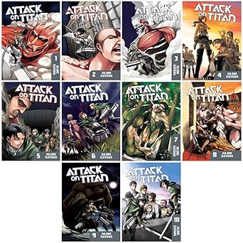 Attack  on Titan  manga vol 1-10