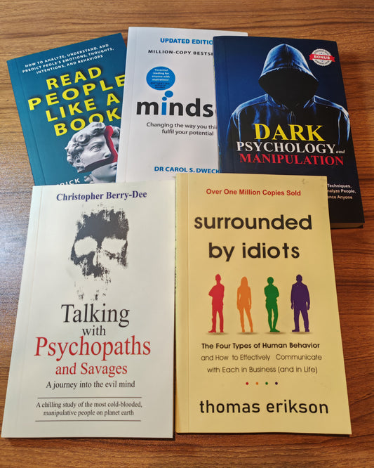 5 Phycological Books ( Dark phycology ,Read people , Psychopath, Surrounded by idiots, Mindset)